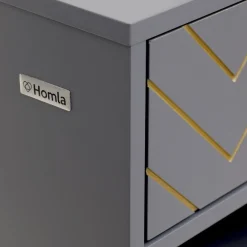 HOMLA Komoda Bodo Grafitowa Z Metalowymi Nogami 80X40X95 Cm