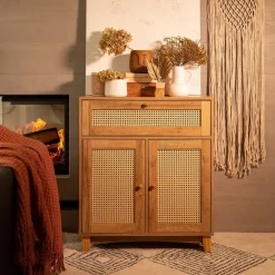 HOMLA Komoda Notto Z Rattanem 74X35X86 Cm