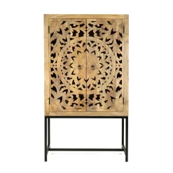 HOMLA Komoda Sombre Lite Drewno Mango Zlobione 90X40X160 Cm