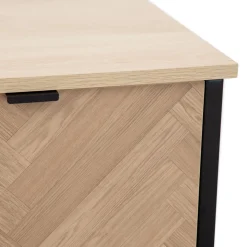 HOMLA Komoda Swen Naturalna Z Metalowymi Nogami 80X40X88 Cm