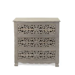 HOMLA Komoda Z Szufladami Banhi Lite Drewno Mango Zlobione 90X40X90 Cm