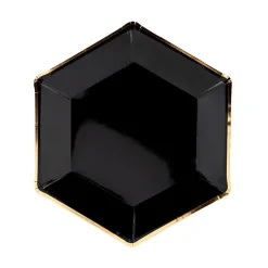 PARTYDECO Komplet Talerzy Black Papierowych 6 Szt. Fi 23 Cm