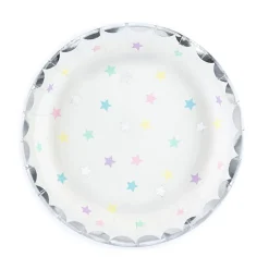 PARTYDECO Komplet Talerzy Stars Ze Wzorem W Gwiazdki 6 Szt. Fi 18 Cm