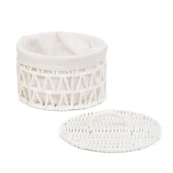 HOMLA Kosz Do Przechowywania Flossie Bialy 23X23X14.5 Cm