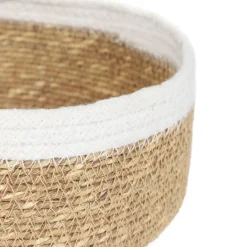 HOMLA Kosz Do Przechowywania Marlin Okragly Z Trawy Morskiej 25X25X9,5 Cm