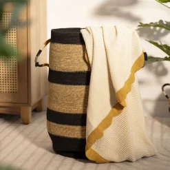 HOMLA Kosz Do Przechowywania Serren Z Kolorowymi Uchwytami 35X35X55 Cm