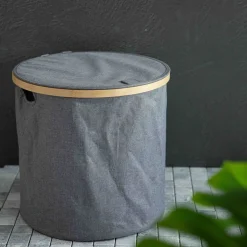 HOMLA Kosz Na Bielizne Nellie Szary 38X38X37 Cm