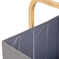 HOMLA Kosz Na Bielizne Nellie Szary 36X32X50 Cm