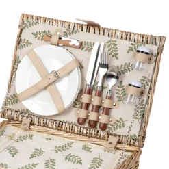 HOMLA Kosz Piknikowy Lorenzo Dla 2 Osob W Listki 38X26X18 Cm