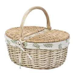 HOMLA Kosz Piknikowy Lorenzo Naturalny W Listki 40X30X18/34 Cm