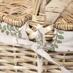 HOMLA Kosz Piknikowy Lorenzo Naturalny W Listki 40X30X18/34 Cm