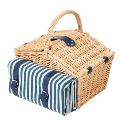 HOMLA Kosz Piknikowy Orlando Dla 4 Osob Z Mata Z Podwojna Klapa 40X28X20 Cm