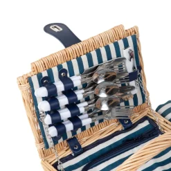 HOMLA Kosz Piknikowy Orlando Dla 4 Osob Z Mata Z Podwojna Klapa 40X28X20 Cm