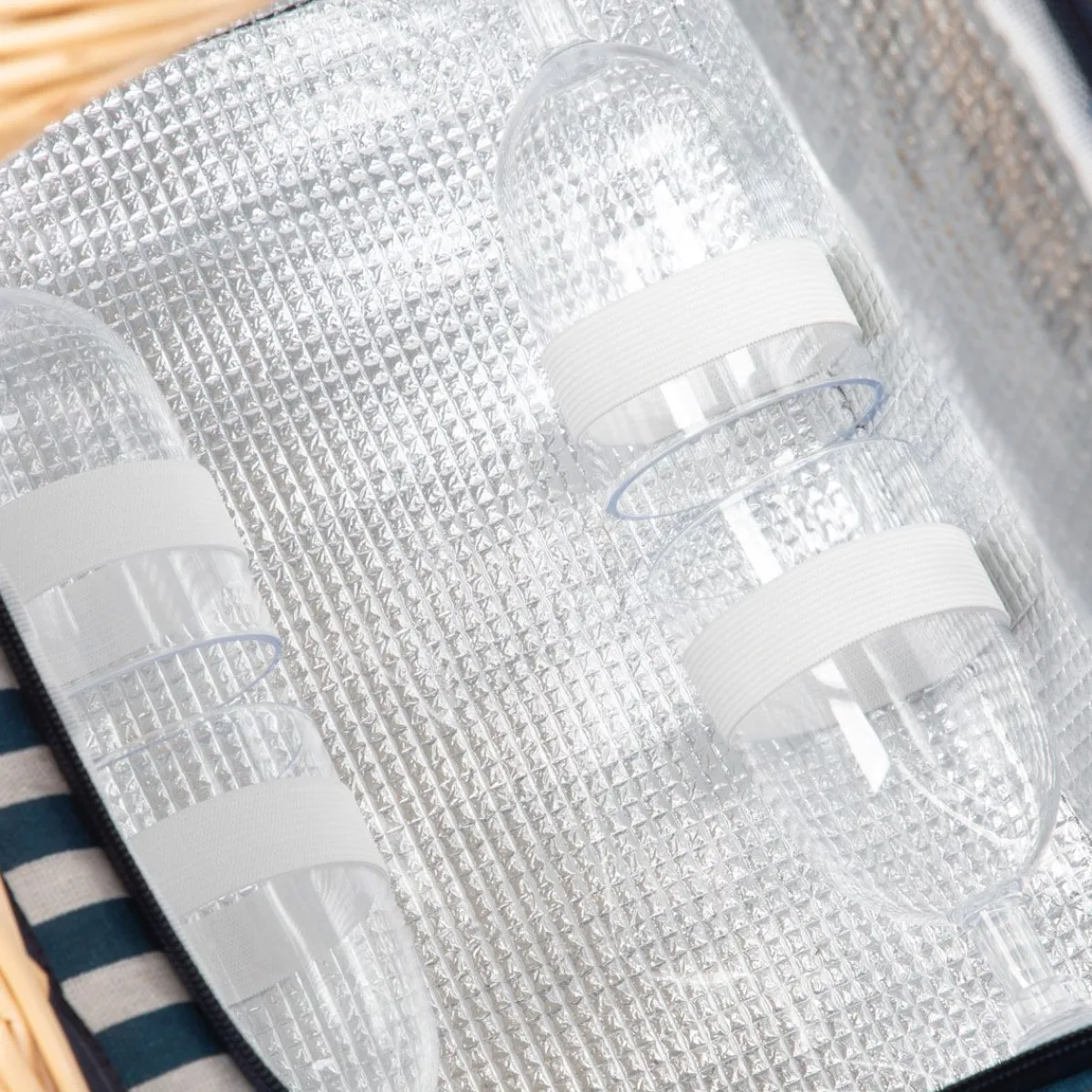 HOMLA Kosz Piknikowy Orlando Dla 4 Osob Z Mata Z Podwojna Klapa 40X28X20 Cm