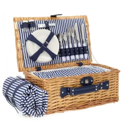 HOMLA Kosz Piknikowy Orlando Dla 4 Osob Z Mata 46X30X20 Cm