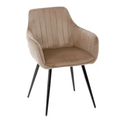 HOMLA Krzeslo Andre Welurowe Brazowe 56X61X86 Cm