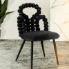 HOMLA Krzeslo Bubble Beam Welurowe Czarne Z Czarnymi Nogami 56,5X52X87 Cm