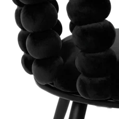 HOMLA Krzeslo Bubble Beam Welurowe Czarne Z Czarnymi Nogami 56,5X52X87 Cm