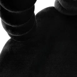 HOMLA Krzeslo Bubble Beam Welurowe Czarne Z Czarnymi Nogami 56,5X52X87 Cm