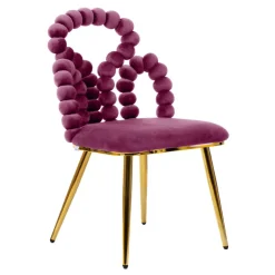 HOMLA Krzeslo Bubble Beam Welurowe Bordowe 56,5X52X87 Cm