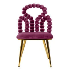 HOMLA Krzeslo Bubble Beam Welurowe Bordowe 56,5X52X87 Cm