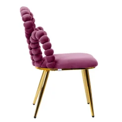 HOMLA Krzeslo Bubble Beam Welurowe Bordowe 56,5X52X87 Cm