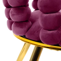 HOMLA Krzeslo Bubble Beam Welurowe Bordowe 56,5X52X87 Cm
