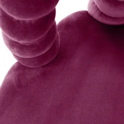 HOMLA Krzeslo Bubble Beam Welurowe Bordowe Z Czarnymi Nogami 56,5X52X87 Cm