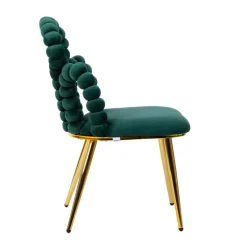 HOMLA Krzeslo Bubble Beam Welurowe Zielone 56,5X52X87 Cm