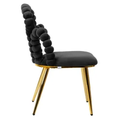 HOMLA Krzeslo Bubble Beam Welurowe Czarne 56,5X52X87 Cm