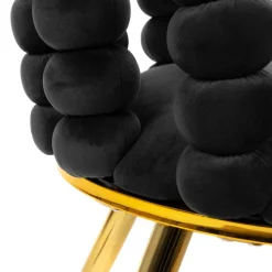 HOMLA Krzeslo Bubble Beam Welurowe Czarne 56,5X52X87 Cm
