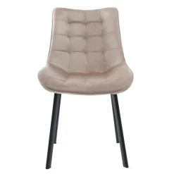 HOMLA Krzeslo Colin Welurowe Bezowe 53X61X88 Cm