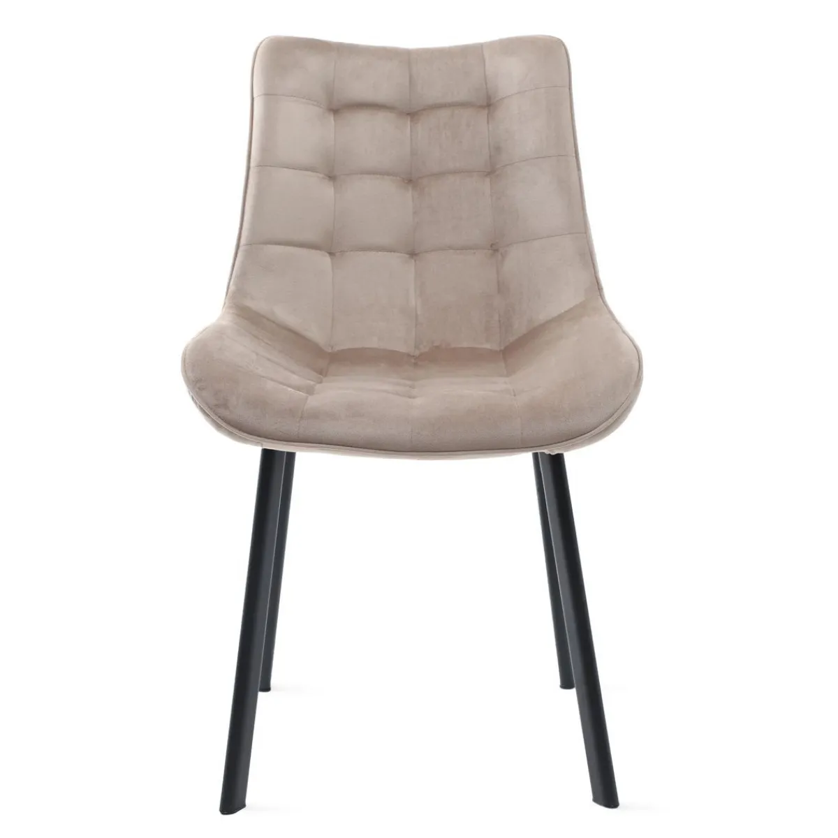 HOMLA Krzeslo Colin Welurowe Bezowe 53X61X88 Cm