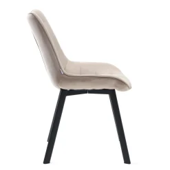 HOMLA Krzeslo Colin Welurowe Bezowe 53X61X88 Cm