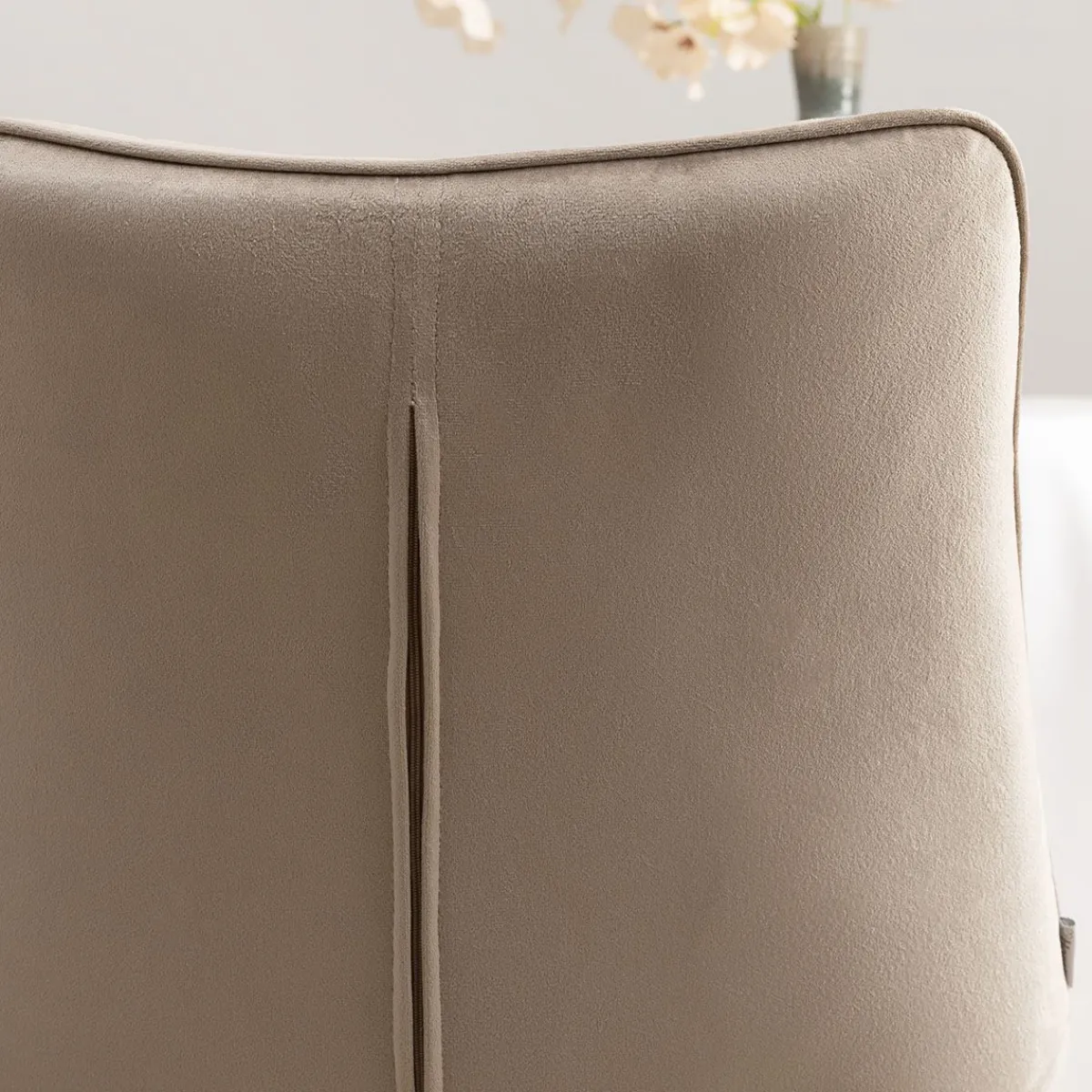 HOMLA Krzeslo Colin Welurowe Bezowe 53X61X88 Cm