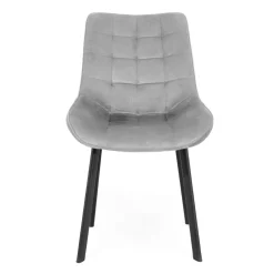 HOMLA Krzeslo Colin Welurowe Szare 53X61X88 Cm