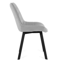 HOMLA Krzeslo Colin Welurowe Szare 53X61X88 Cm