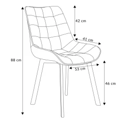 HOMLA Krzeslo Colin Welurowe Szare 53X61X88 Cm