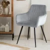 HOMLA Krzeslo Etienne Welurowe Jasnoszare 56X61X86 Cm