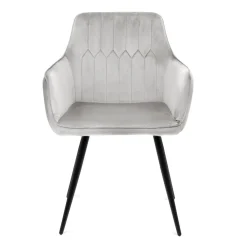 HOMLA Krzeslo Etienne Welurowe Jasnoszare 56X61X86 Cm