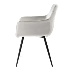 HOMLA Krzeslo Etienne Welurowe Jasnoszare 56X61X86 Cm