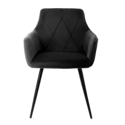 HOMLA Krzeslo Fellice Welurowe Czarne 56X61X86 Cm