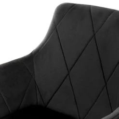 HOMLA Krzeslo Fellice Welurowe Czarne 56X61X86 Cm