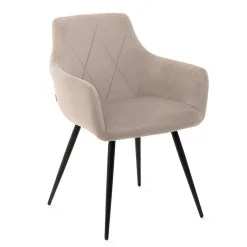 HOMLA Krzeslo Fellice Welurowe Bezowe 56X61X86 Cm