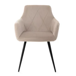 HOMLA Krzeslo Fellice Welurowe Bezowe 56X61X86 Cm