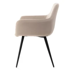 HOMLA Krzeslo Fellice Welurowe Bezowe 56X61X86 Cm