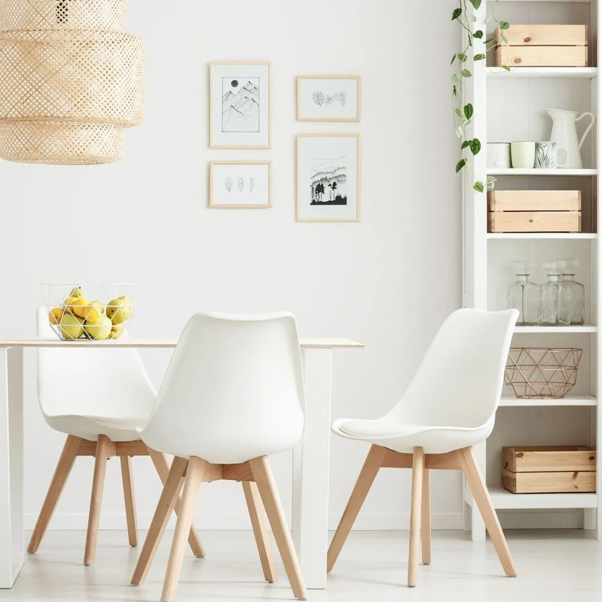 HOMLA Krzeslo Fisco Biale 48X56X82 Cm