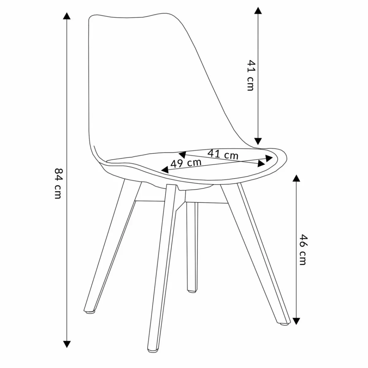 HOMLA Krzeslo Fisco Biale 48X56X82 Cm