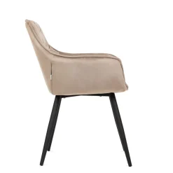 HOMLA Krzeslo Flossi Welurowe Bezowe 57X63X84 Cm