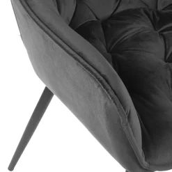 HOMLA Krzeslo Flossi Welurowe Czarne 57X63X84 Cm